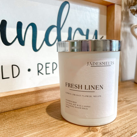 'Fresh Linen' 20cl Wood Wick Candle