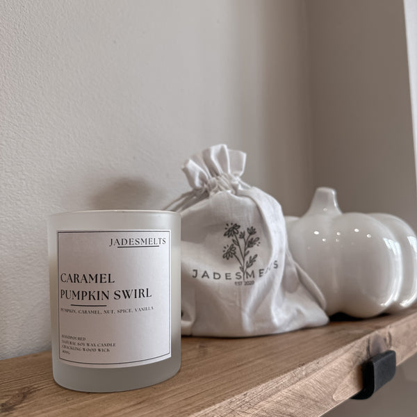 'Caramel Pumpkin Swirl' 20cl Wood Wick Candle