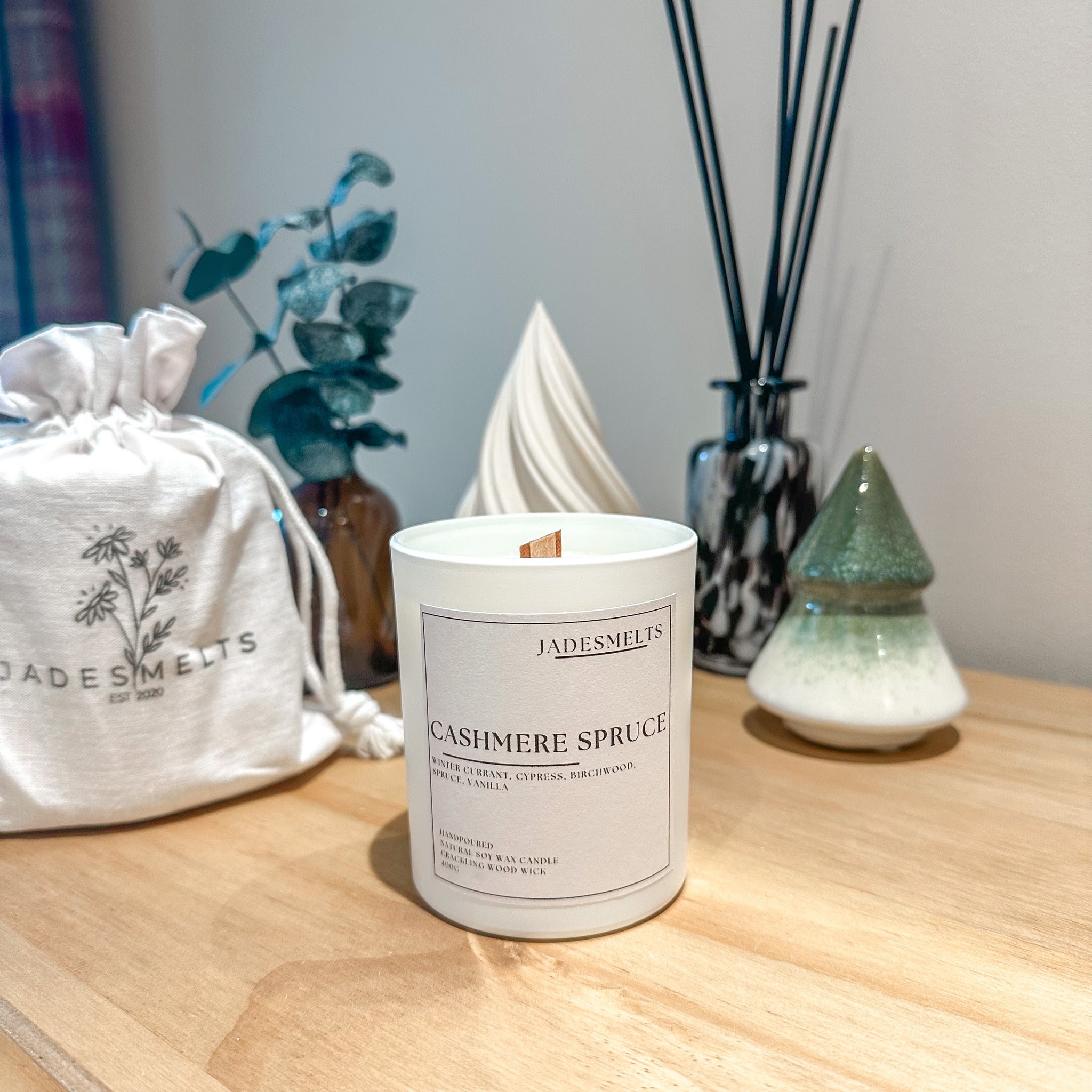 'Cashmere Spruce' 20cl Wood Wick Candle