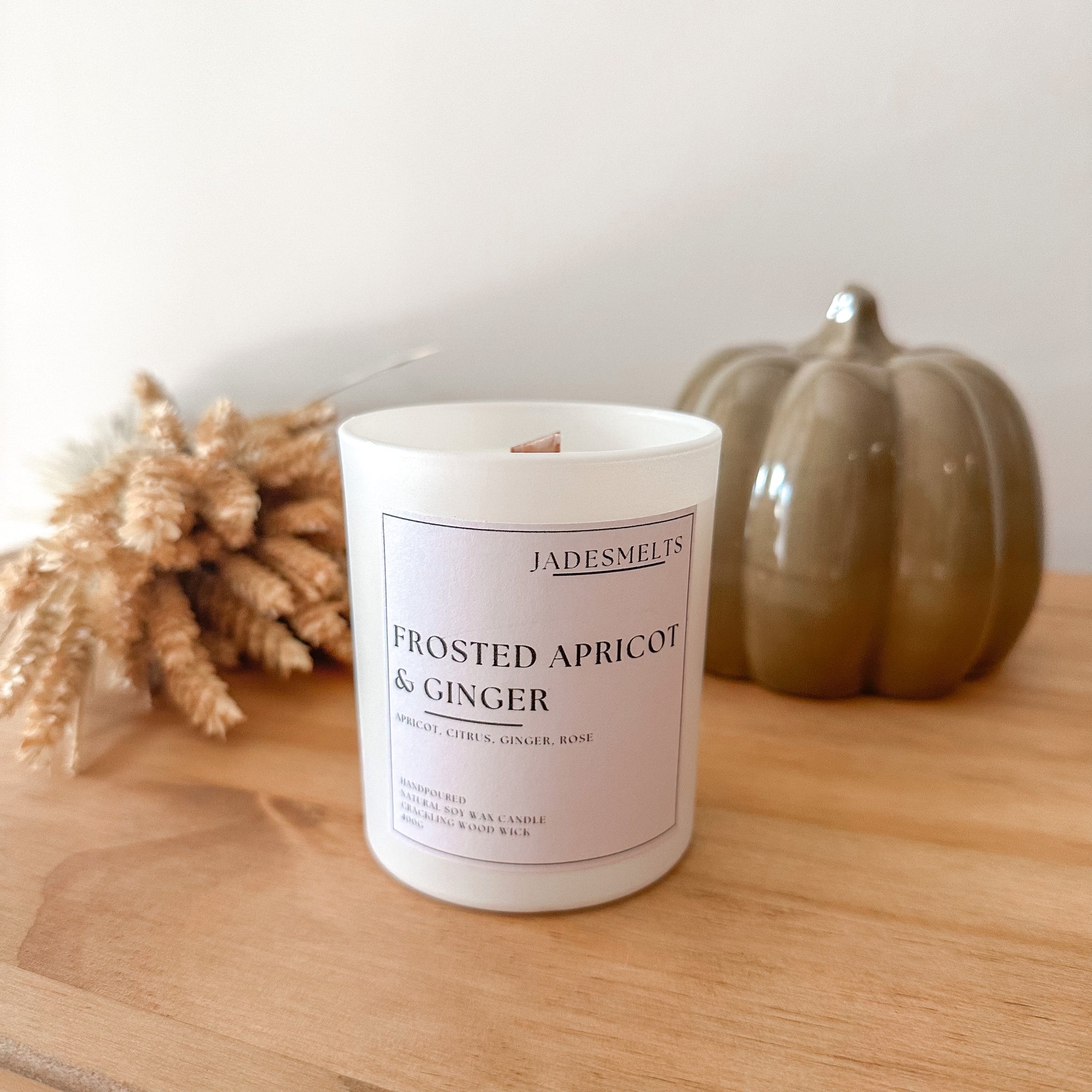 'Frosted Apricot & Ginger' 20cl Wood Wick Candle